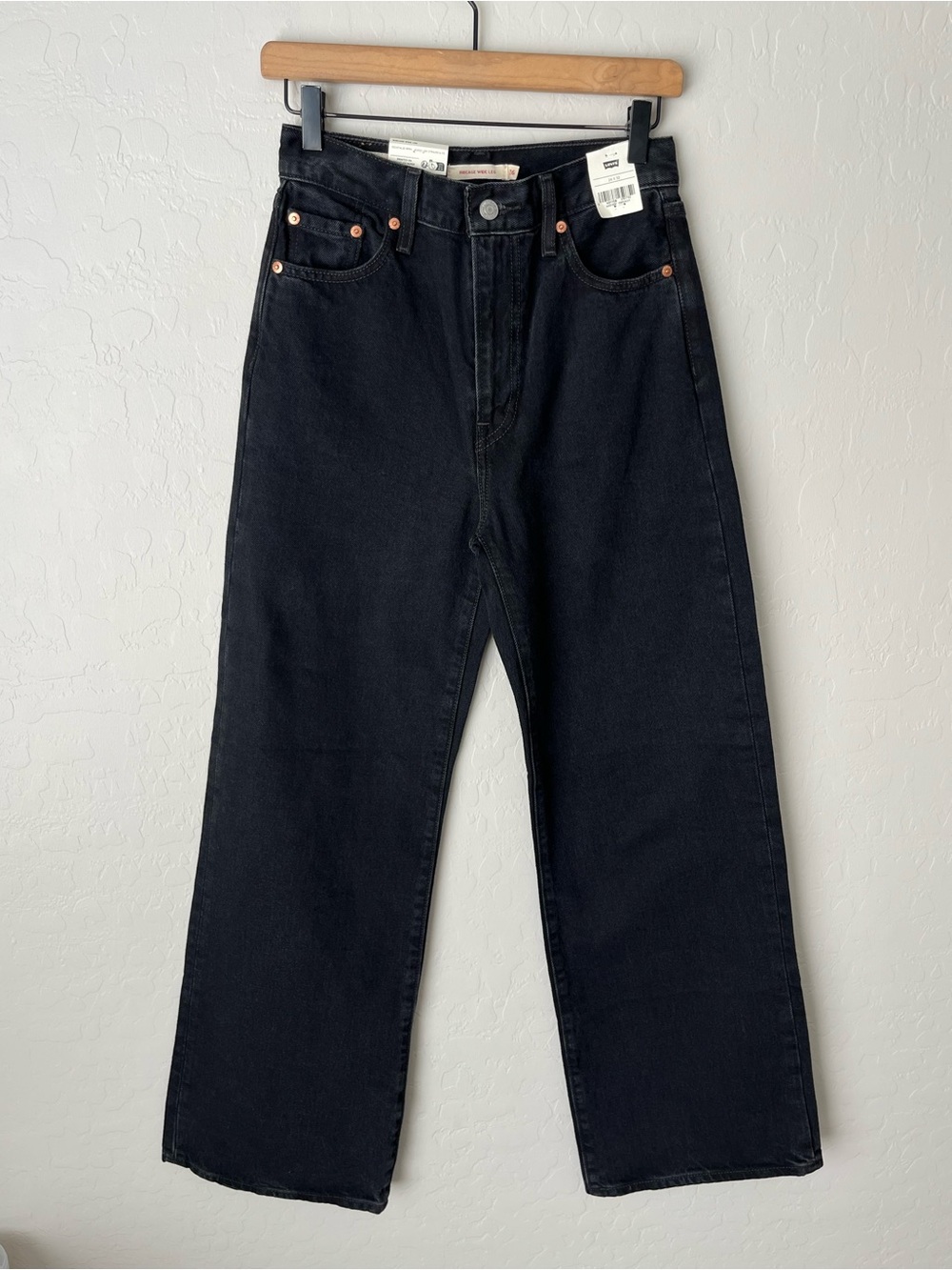 Levi’s ribcage wide leg jeans NEW 26 black - Picture 9 of 15